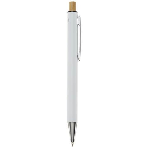Obrázky: Bílé kuličkové pero, recykl. hliník, modrá náplň, Obrázek 7