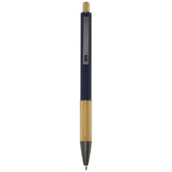 Obrázky: Modré kuličkové pero - recykl. hliník/bambus, MN