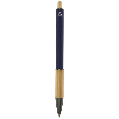 Obrázky: Modré kuličkové pero - recykl. hliník/bambus, MN, Obrázek 2