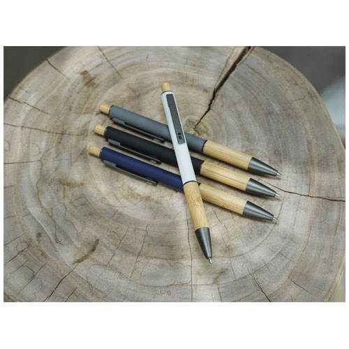 Obrázky: Modré kuličkové pero - recykl. hliník/bambus, MN, Obrázek 4