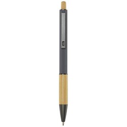 Obrázky: Šedé kuličkové pero - recykl. hliník/bambus, MN