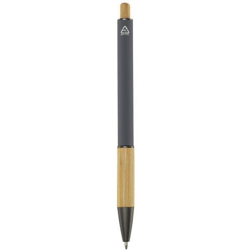 Obrázky: Šedé kuličkové pero - recykl. hliník/bambus, MN, Obrázek 2