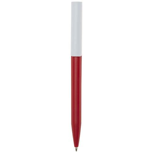 Obrázky: Červené kuličkové pero, bílý klip, rec. plast, MN