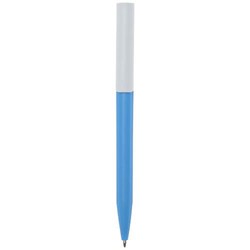 Obrázky: Sv. modré kuličkové pero, bílý klip, rec. plast, MN