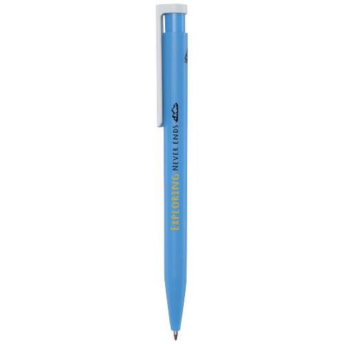 Obrázky: Sv. modré kuličkové pero, bílý klip, rec. plast, MN, Obrázek 4