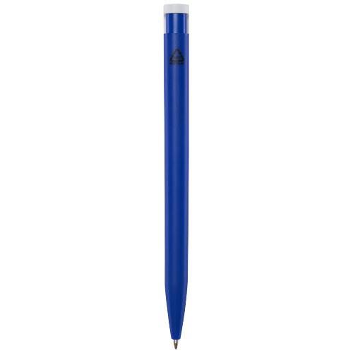 Obrázky: Stř. modré kuličkové pero,bílý klip,rec. plast,MN, Obrázek 2