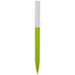 Obrázky: Limetkové kuličkové pero, bílý klip, rec. plast, MN
