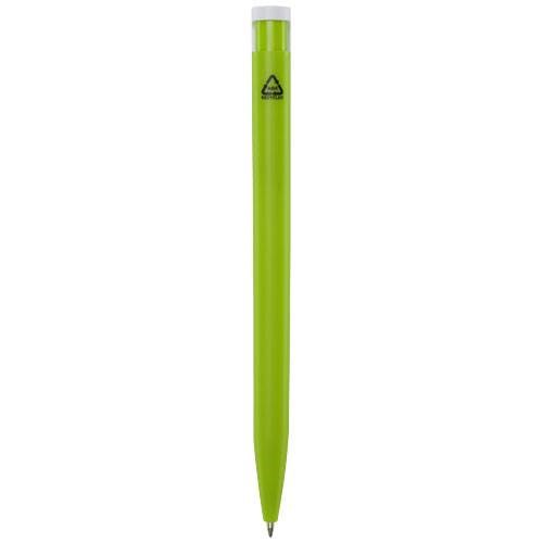 Obrázky: Limetkové kuličkové pero, bílý klip, rec. plast, MN, Obrázek 2