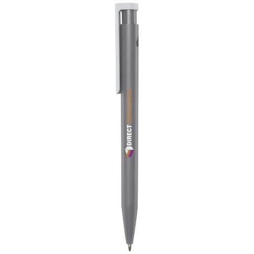 Obrázky: Šedé kuličkové pero, bílý klip, rec. plast, MN, Obrázek 4