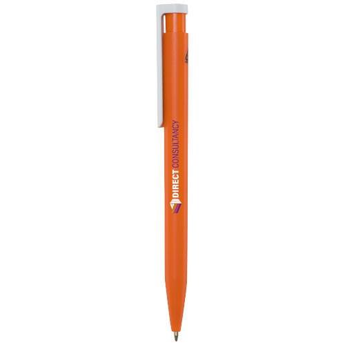 Obrázky: Oranžové kuličkové pero, bílý klip, rec. plast, ČN, Obrázek 4