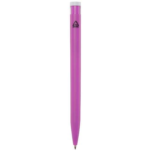 Obrázky: Růžové kuličkové pero, bílý klip, rec. plast, ČN, Obrázek 2