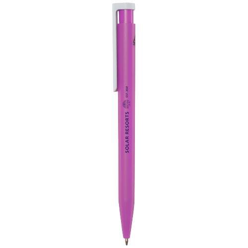 Obrázky: Růžové kuličkové pero, bílý klip, rec. plast, ČN, Obrázek 4
