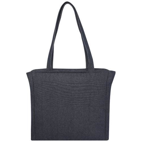 Obrázky: Džínově modrá recyklov. nákupní taška se zipem,500g, Obrázek 2