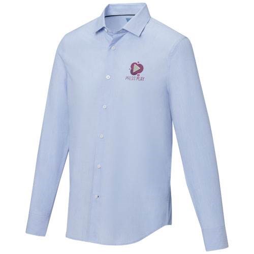 Obrázky: Sv. modrá pánská košile, dl. rukáv-certif. GOTS, XL, Obrázek 4