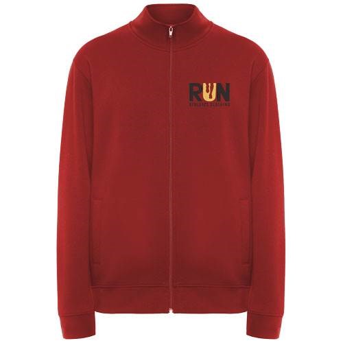 Obrázky: Červená unisex mikina na zip Ulan 280, L, Obrázek 3