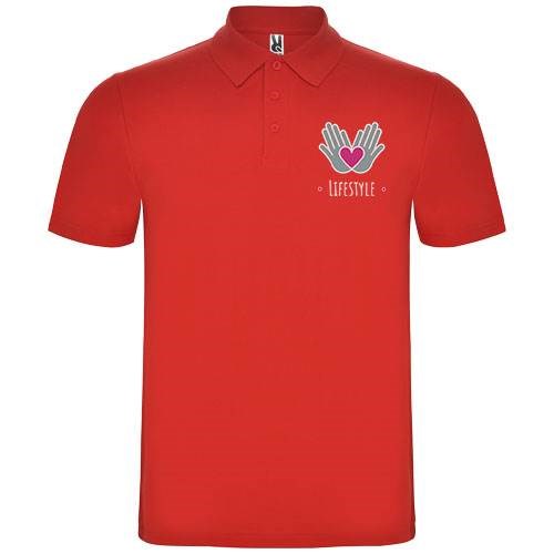 Obrázky: Červená unisex polokošile Austral 180, XXL, Obrázek 3