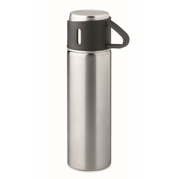 Obrázky: Matně stříbrná nerez. termoska 420ml s hrnkem 150ml