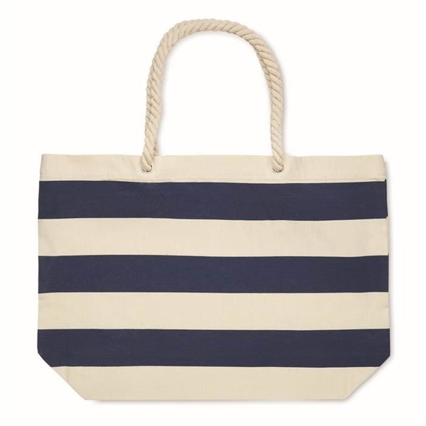 Obrázky: Pruhovaná modrá bavlněná plážová/nákupní taška, Obrázek 3