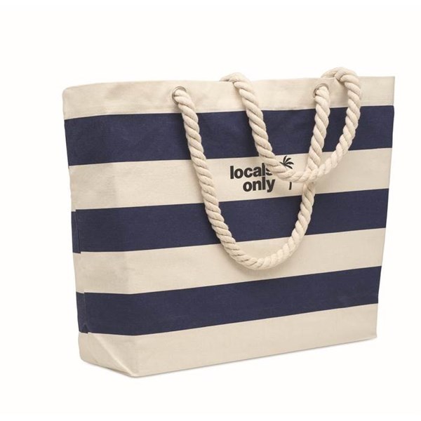 Obrázky: Pruhovaná modrá bavlněná plážová/nákupní taška, Obrázek 5