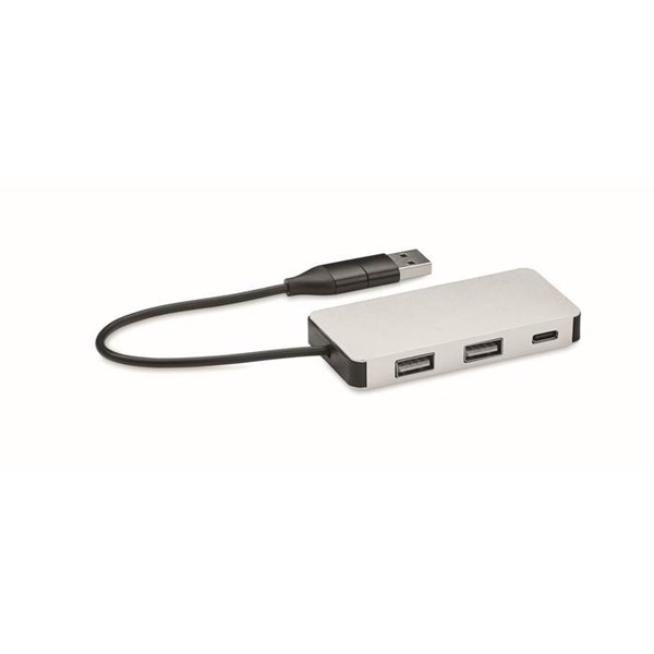 Obrázky: USB rozbočovač s 20cm kabelem, bílý
