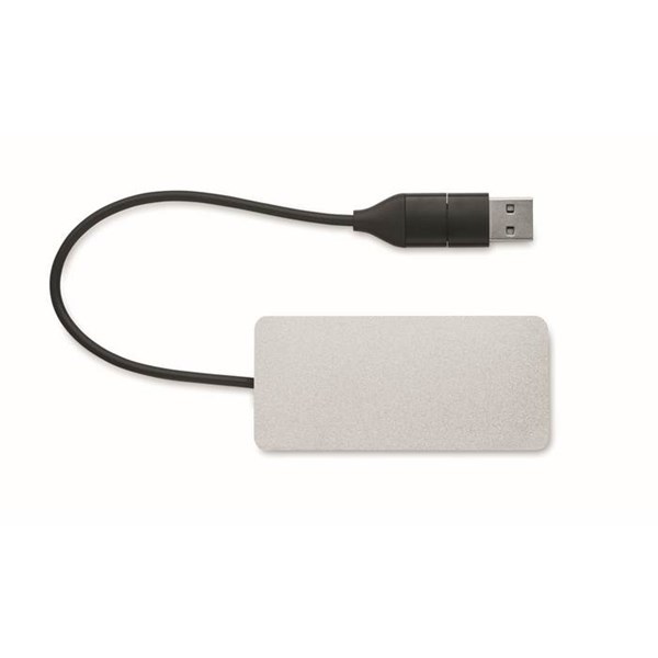 Obrázky: USB rozbočovač s 20cm kabelem, bílý, Obrázek 2