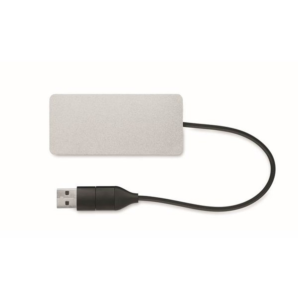 Obrázky: USB rozbočovač s 20cm kabelem, bílý, Obrázek 3