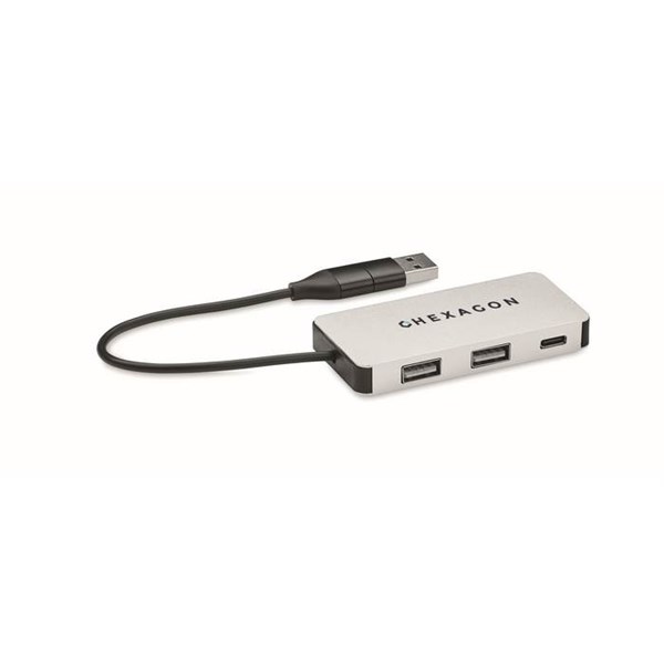 Obrázky: USB rozbočovač s 20cm kabelem, bílý, Obrázek 7