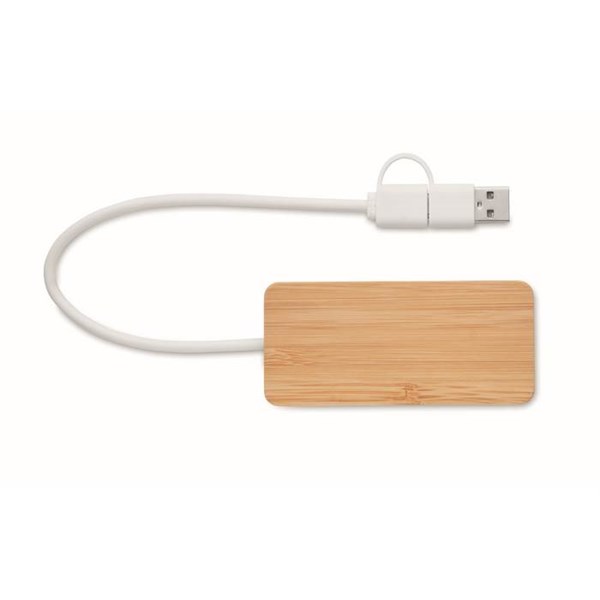 Obrázky: Tříportový bambusový USB rozbočovač, Obrázek 2