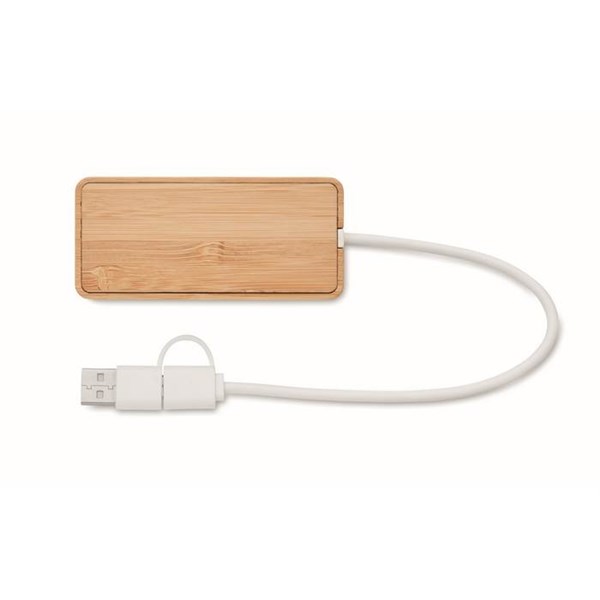 Obrázky: Tříportový bambusový USB rozbočovač, Obrázek 3