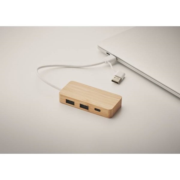 Obrázky: Tříportový bambusový USB rozbočovač, Obrázek 5