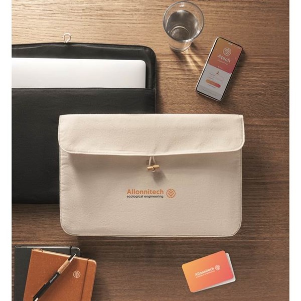Obrázky: Bílé pouzdro na notebook z bavlny 220 g/m², Obrázek 7