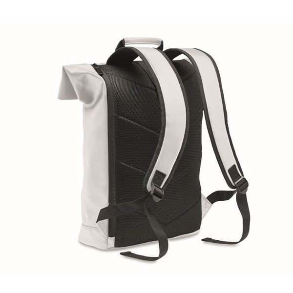 Obrázky: Bílý rolovací batoh na notebook s polst. zády, Obrázek 3