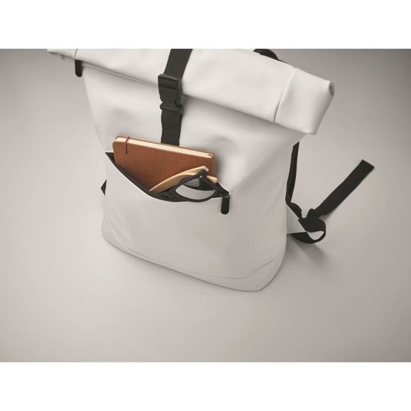 Obrázky: Bílý rolovací batoh na notebook s polst. zády, Obrázek 6