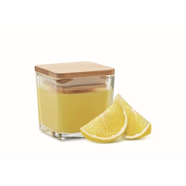 Obrázky: Čtvercová vonná svíčka 50gr, citron, Obrázek 4