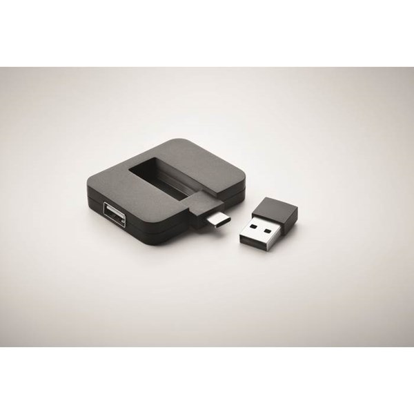 Obrázky: 4portový USB rozbočovač, černý, Obrázek 5