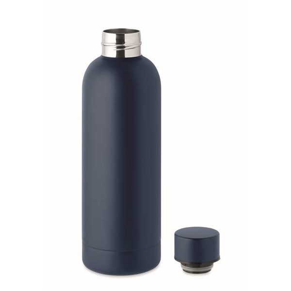 Obrázky: Dvoustěnná recykl. nerez láhev 0,5l, tmavě modrá, Obrázek 2