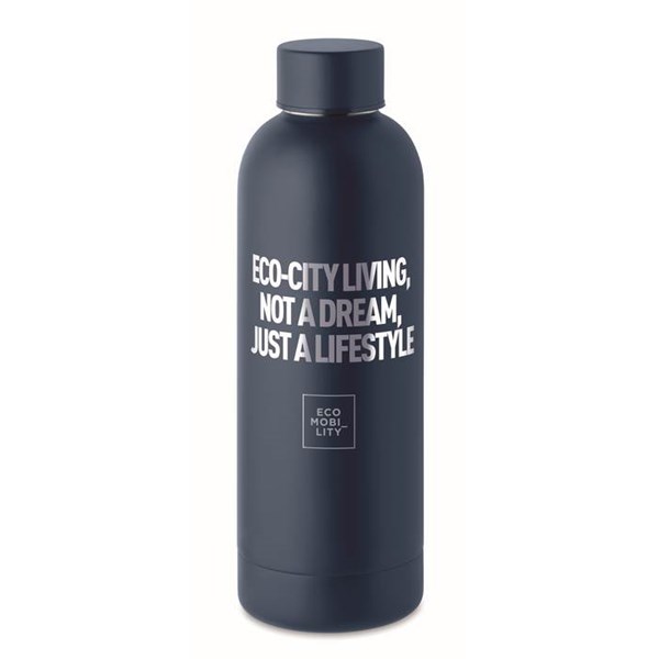 Obrázky: Dvoustěnná recykl. nerez láhev 0,5l, tmavě modrá, Obrázek 6