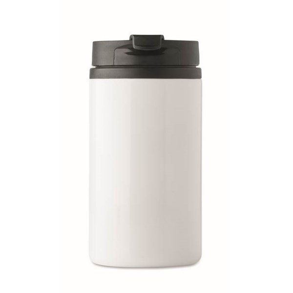 Obrázky: Bílý dvoustěnný nerezový hrnek, objem 250 ml, Obrázek 3