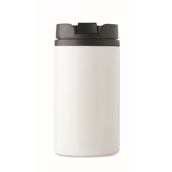 Obrázky: Bílý dvoustěnný nerezový hrnek, objem 250 ml, Obrázek 4