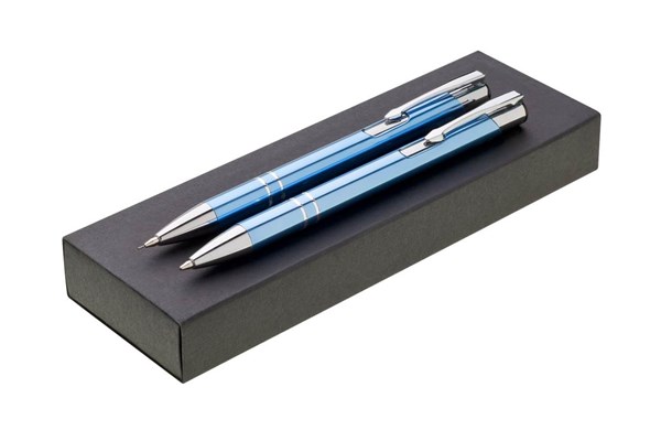 Obrázky: Sv.modrá hliník. sada kul.pera a mikrotužky LARA