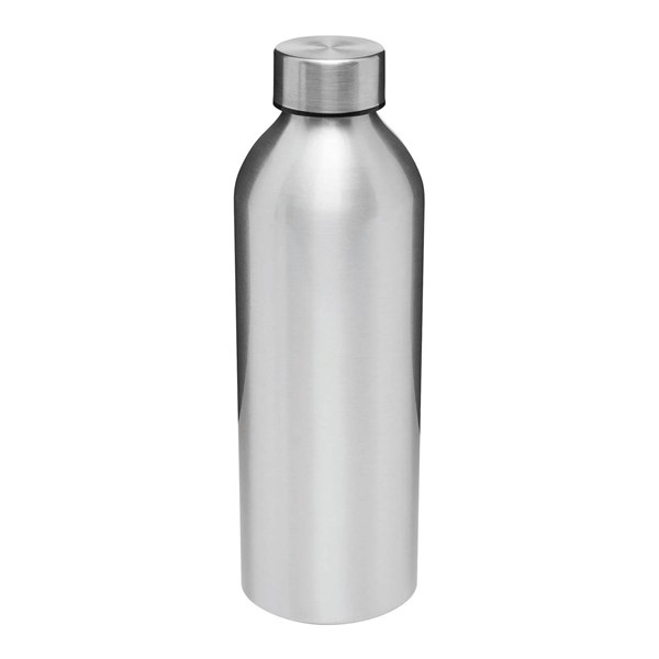 Obrázky: Stříbrná hliník.láhev na pití 750 ml, šroub. víčko