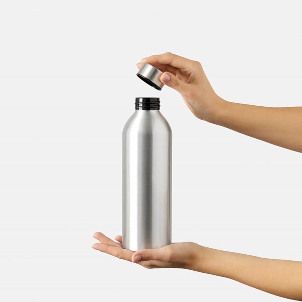 Obrázky: Stříbrná hliník.láhev na pití 750 ml, šroub. víčko, Obrázek 9