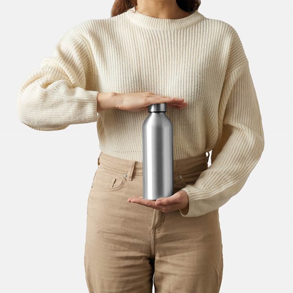 Obrázky: Stříbrná hliník.láhev na pití 750 ml, šroub. víčko, Obrázek 10
