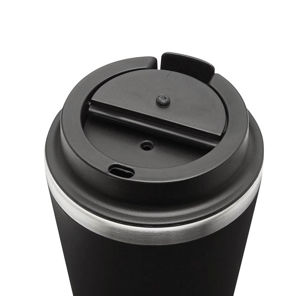Obrázky: Dvoustěnný termohrnek 350ml nerez/plast černý, Obrázek 5