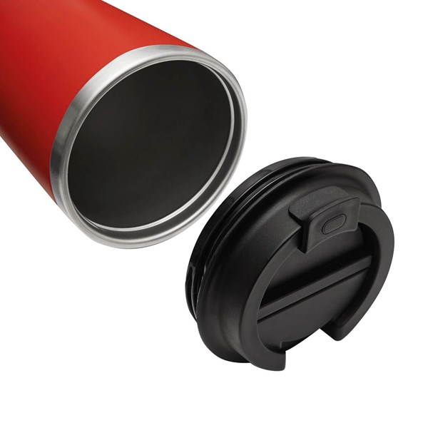 Obrázky: Dvoustěnný termohrnek 350ml nerez/plast červený, Obrázek 6