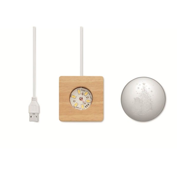 Obrázky: Vánoční křišťálová LED koule na dřevěném podstavci, Obrázek 4