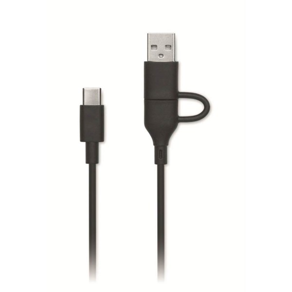 Obrázky: Powerbanka 5000 mAh z recykl. ABS, černá, Obrázek 6