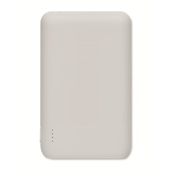Obrázky: Powerbanka 5000 mAh z recykl. ABS, bílá, Obrázek 3
