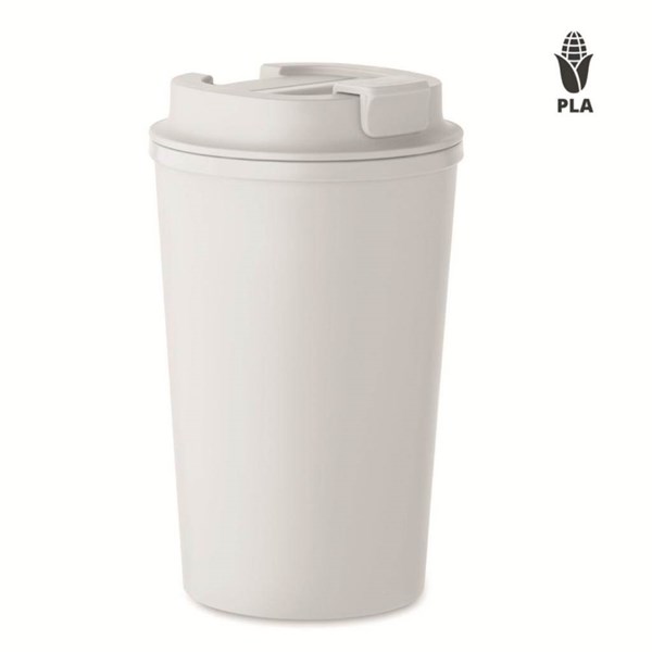 Obrázky: Bílý kelímek ze 100% PLA kukuřice, 350ml