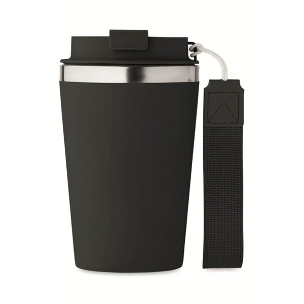 Obrázky: Černý termohrnek z rec. oceli 350 ml s poutkem, Obrázek 4
